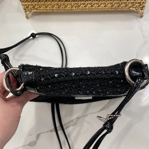 The Sak - Woven Crossbody Bag, Black/Iridescent Sequins/Metallic Silver - EUC - Picture 6 of 12
